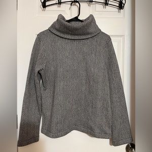 Black and white striped turtle neck sweater